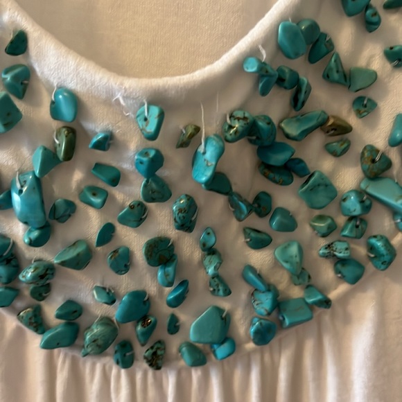 Turquoise Beaded Halter top size XL by INC - Picture 2 of 3